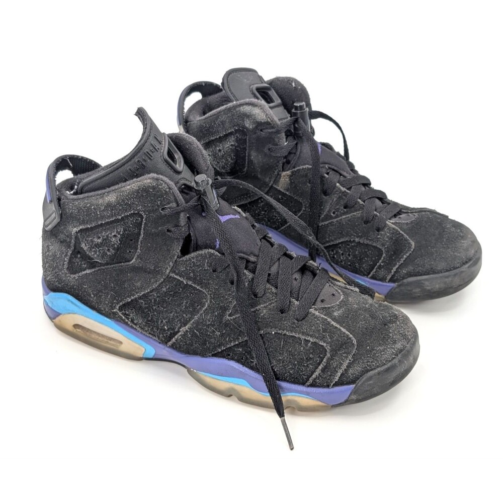 Nike Air Jordan 6 Retro Aqua Size 7 Y Boys Basketball Sneakers Fair Condition